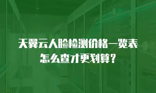 天翼云人脸检测价格一览表怎么查才更划算？