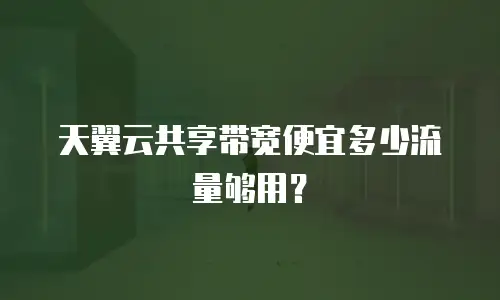 天翼云共享带宽便宜多少流量够用？