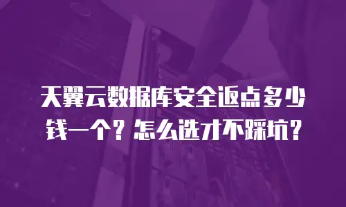 天翼云数据库安全返点多少钱一个？怎么选才不踩坑？