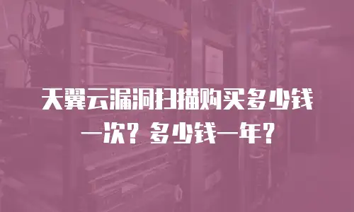 天翼云漏洞扫描购买多少钱一次？多少钱一年？