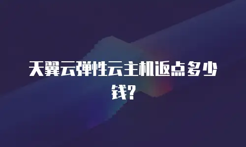 天翼云弹性云主机返点多少钱？
