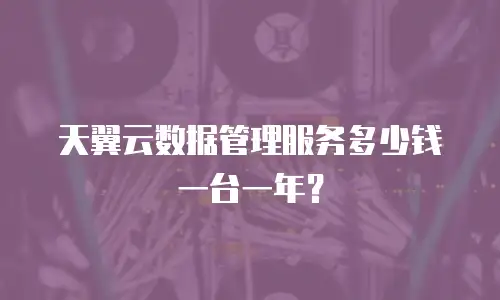 天翼云数据管理服务多少钱一台一年？