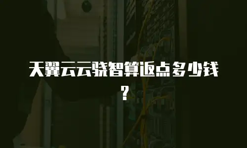 天翼云云骁智算返点多少钱？