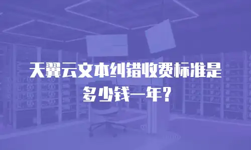 天翼云文本纠错收费标准是多少钱一年？