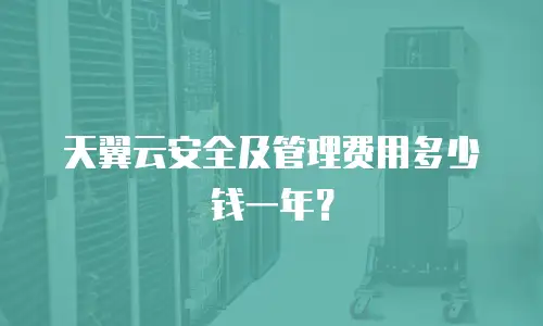 天翼云安全及管理费用多少钱一年？