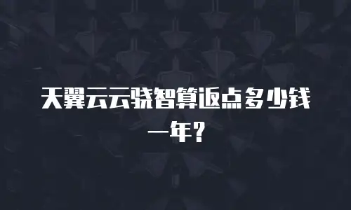 天翼云云骁智算返点多少钱一年？