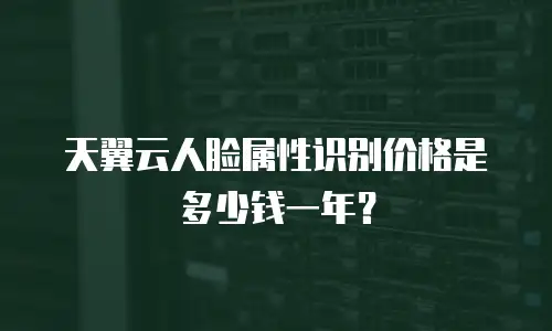 天翼云人脸属性识别价格是多少钱一年？
