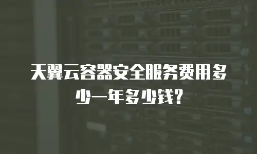 天翼云容器安全服务费用多少一年多少钱？