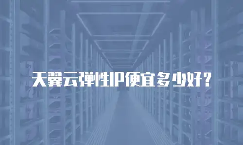 天翼云弹性IP便宜多少好？