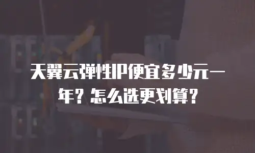天翼云弹性IP便宜多少元一年？怎么选更划算？