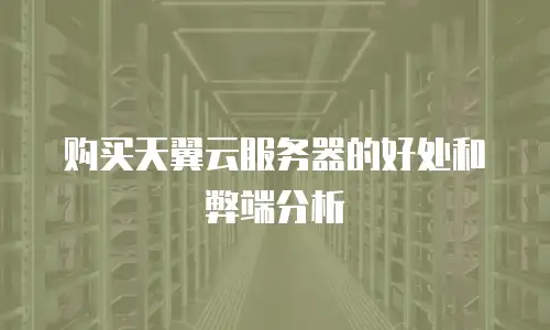 购买天翼云服务器的好处和弊端分析