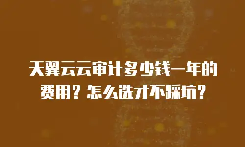天翼云云审计多少钱一年的费用？怎么选才不踩坑？