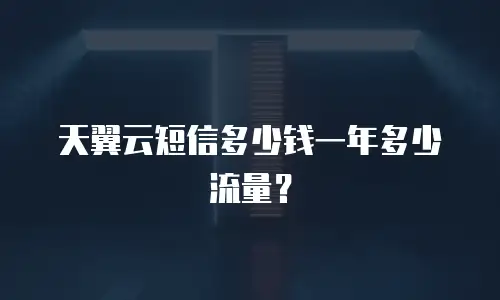 天翼云短信多少钱一年多少流量？