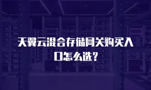 天翼云混合存储网关购买入口怎么选？