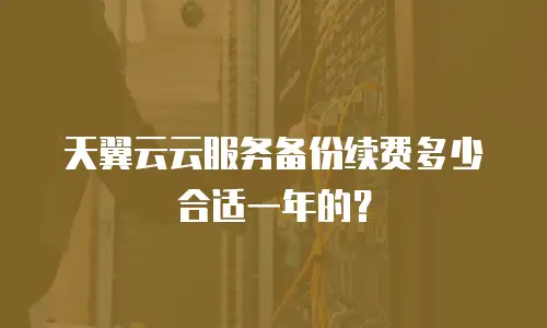 天翼云云服务备份续费多少合适一年的？