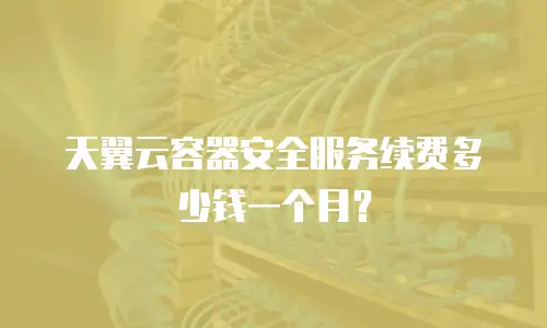 天翼云容器安全服务续费多少钱一个月？