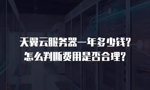 天翼云服务器一年多少钱？怎么判断费用是否合理？
