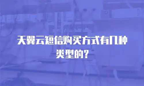 天翼云短信购买方式有几种类型的？