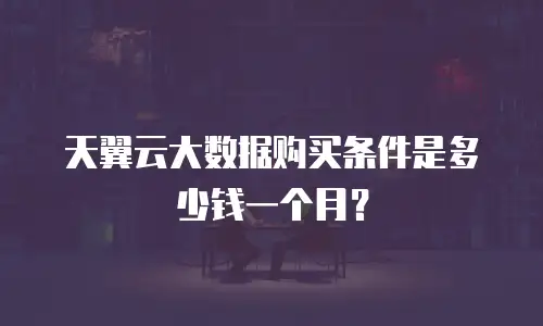 天翼云大数据购买条件是多少钱一个月？