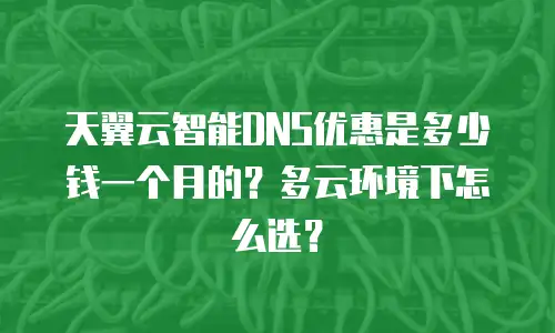 天翼云智能DNS优惠是多少钱一个月的？多云环境下怎么选？