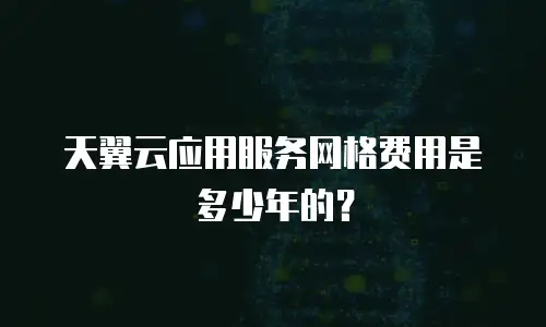 天翼云应用服务网格费用是多少年的？
