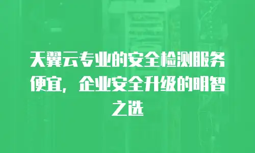 天翼云专业的安全检测服务便宜，企业安全升级的明智之选