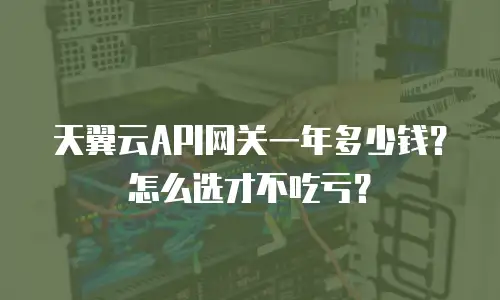 天翼云API网关一年多少钱？怎么选才不吃亏？