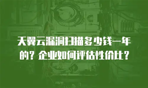 天翼云漏洞扫描多少钱一年的？企业如何评估性价比？