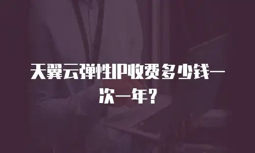 天翼云弹性IP收费多少钱一次一年？