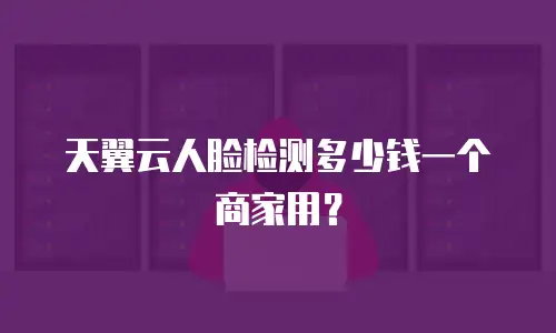 天翼云人脸检测多少钱一个商家用？