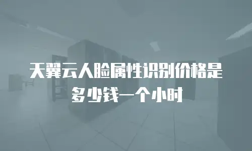 天翼云人脸属性识别价格是多少钱一个小时