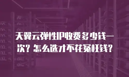 天翼云弹性IP收费多少钱一次？怎么选才不花冤枉钱？