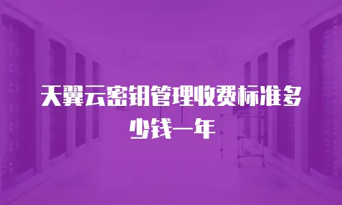 天翼云密钥管理收费标准多少钱一年
