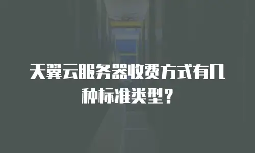 天翼云服务器收费方式有几种标准类型？