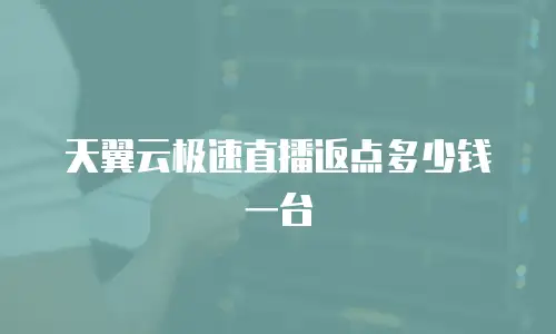 天翼云极速直播返点多少钱一台