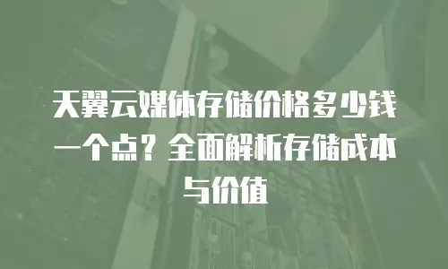 天翼云媒体存储价格多少钱一个点？全面解析存储成本与价值
