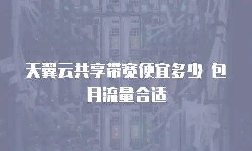 天翼云共享带宽便宜多少 包月流量合适