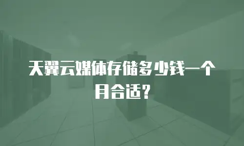 天翼云媒体存储多少钱一个月合适？