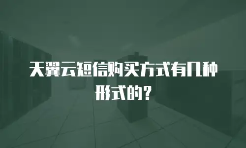 天翼云短信购买方式有几种形式的？
