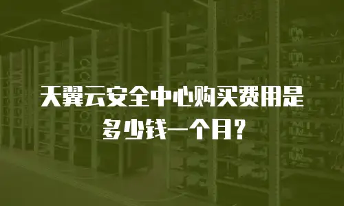 天翼云安全中心购买费用是多少钱一个月？