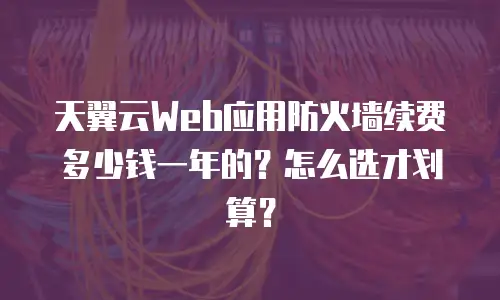 天翼云Web应用防火墙续费多少钱一年的？怎么选才划算？