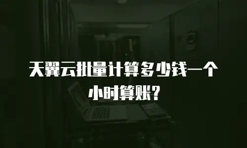 天翼云批量计算多少钱一个小时算账？