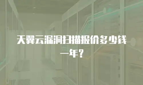 天翼云漏洞扫描报价多少钱一年？