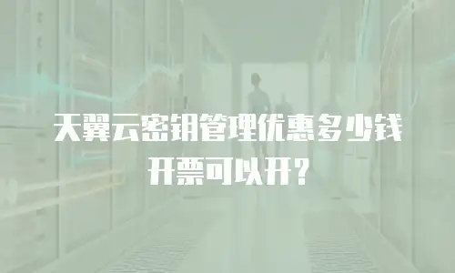 天翼云密钥管理优惠多少钱开票可以开？