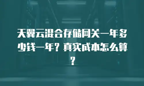 天翼云混合存储网关一年多少钱一年？真实成本怎么算？