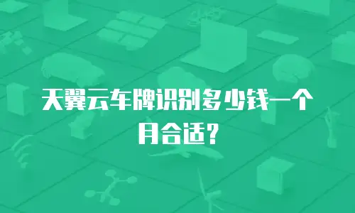 天翼云车牌识别多少钱一个月合适？