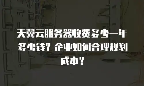 天翼云服务器收费多少一年多少钱？企业如何合理规划成本？