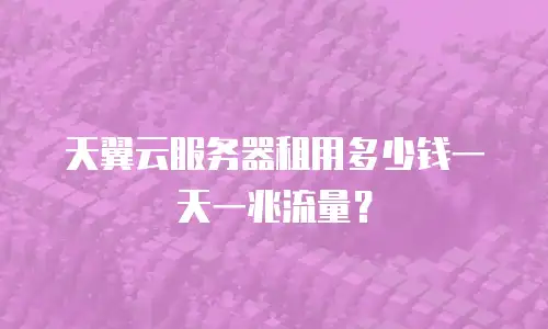 天翼云服务器租用多少钱一天一兆流量？