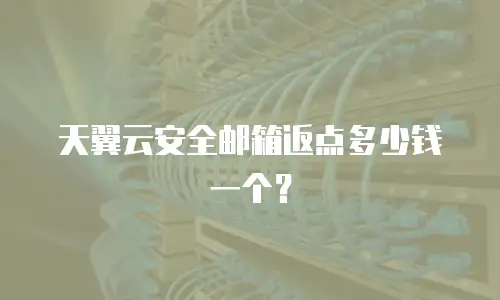 天翼云安全邮箱返点多少钱一个？