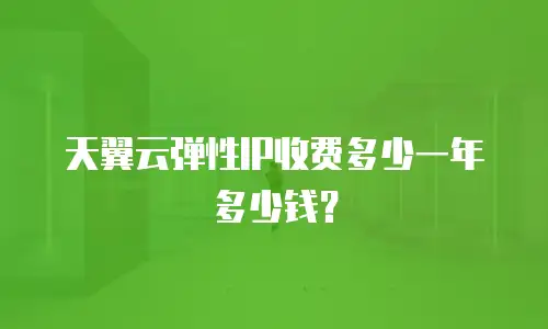 天翼云弹性IP收费多少一年多少钱？